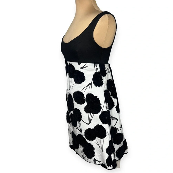 Milly black and white retro baby doll cocktail dress size 4 - Picture 6 of 12